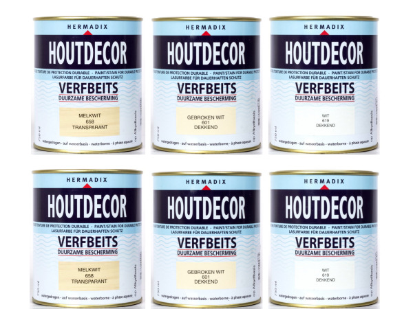Hermadix verfbeits wit set 6-delig 750ml