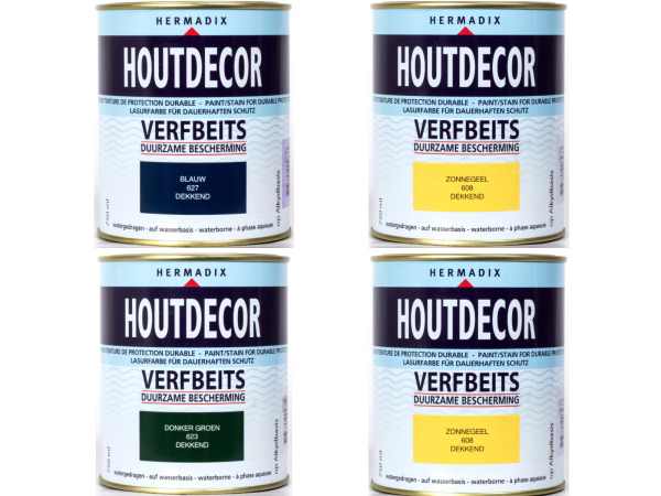 Hermadix verfbeits 750ml set 4-delig Houtdecor