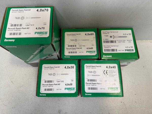 1300x Parco RVS schroeven A2