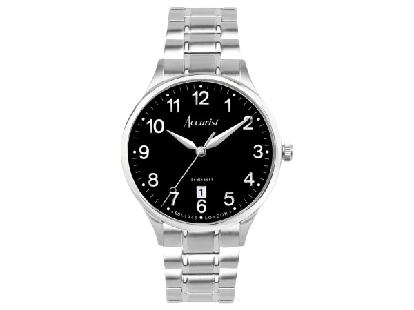 Accurist London Classic Heren Horloge Zilver/Zwart 37mm