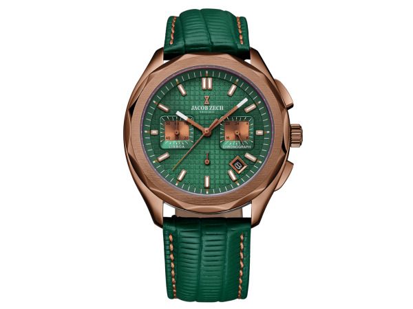 Jacob Zech Horloge Lisboa Groen/Brons 42mm