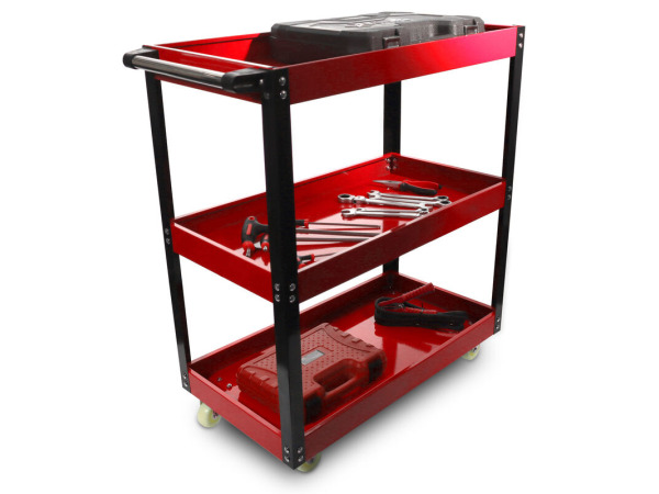 Werkplaatswagen / Gereedschapswagen - 3 niveaus - Rood