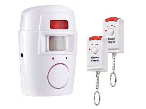 2x draadloos bewegingsmelderalarm + 2 sleutelhangers