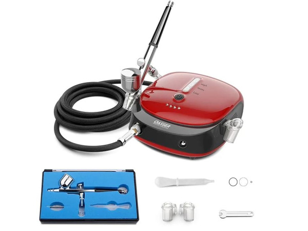 Airbrush set met compressor en pistool 0,3 mm
