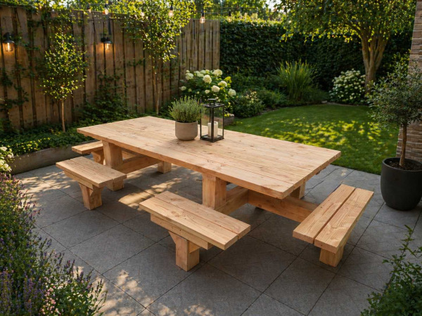 Douglas vrijstaande picknicktafel 12-persoons - 370x178x80cm