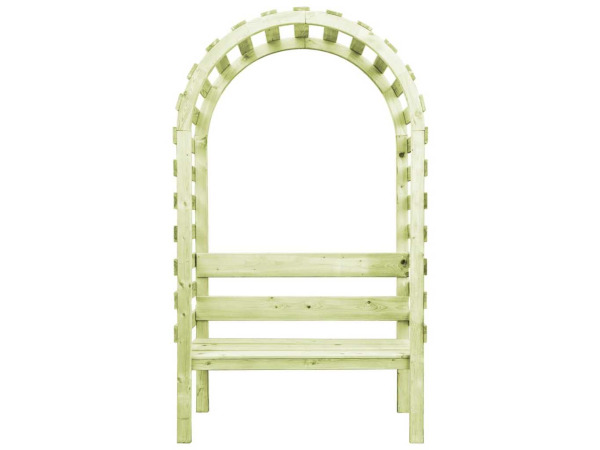 Grenen tuinbank met rozenboog 130x60x230cm