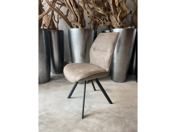 Eetkamerstoel Vale (set van 4) microvezel stof-taupe