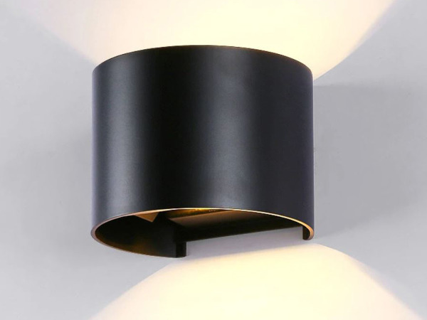4x 7W LED zwart Wandlamp rond duo licht verstelbaar waterdicht