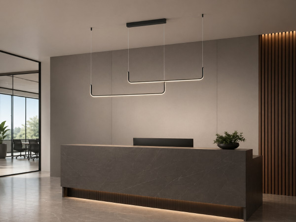 Hanglamp Zand Zwart Duo Lijn 40W LED CCT 3 Kleur + Dimmen
