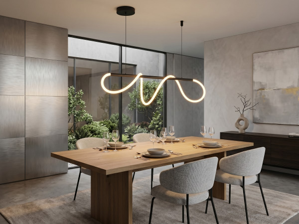 Hanglamp Zand Zwart 110cm 40W LED CCT 3 Kleur + Dimmen