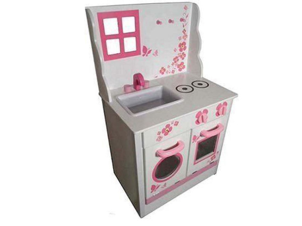 Playwood - Speel Keuken Wit met Roze