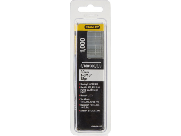 5x STANLEY Nagels 30mm Type J - 1000 Stuks - 1-SWKBN1187T