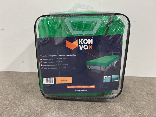 4x Konvox aanhangwagennet 2,5x5m fijnmazig met elastiek