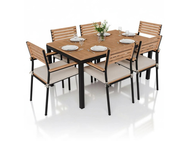 Juskys Tuinset / Eetset Rhodos - Acaciahout - 7-delig - Incl