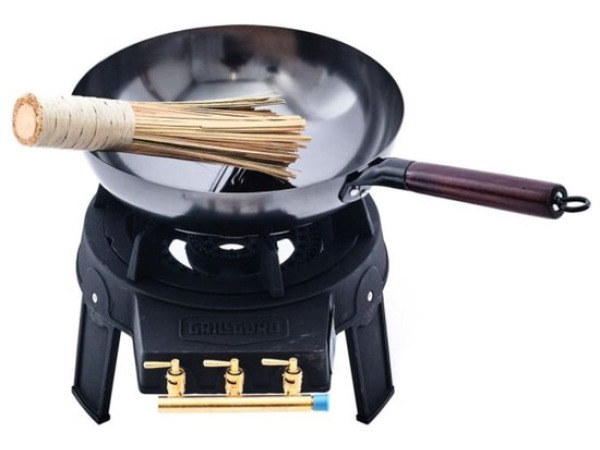 Grill Guru Easy Asia complete outside burner kit met wok