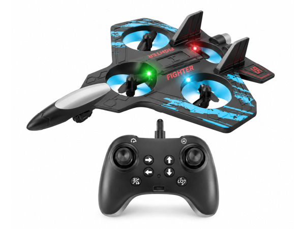 iTeck RC Vliegtuig Drone Straaljager met LED & Controller