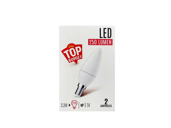 30x Frosted Flame LED-lamp E14 3,3 Watt 2-pack