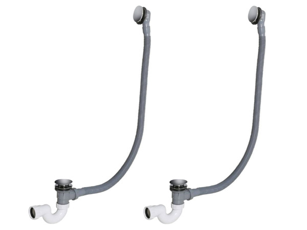 2x Beaux badwaste verlengd 90cm clicksysteem Lilas chroom