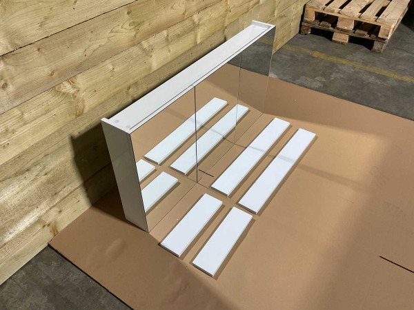 Beaux spiegelkast 120cm met 3 deuren Calais wit gelakt