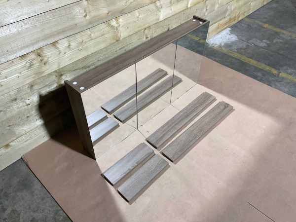 Beaux spiegelkast 120cm met 3 deuren Calais zilver eiken