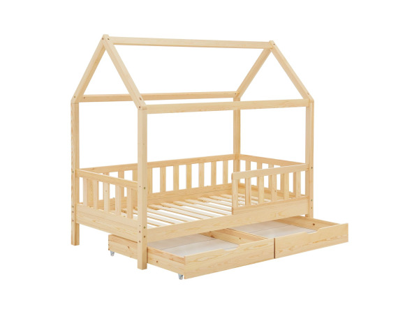 Kinderbed Marli - 80 x 160 cm - Houtkleur - Incl. bedlades