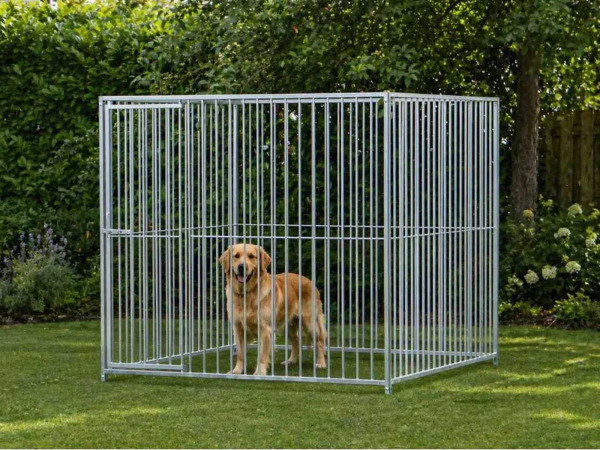 Stalen hondenkennel verzinkt - 200x200x184 cm