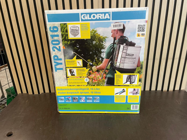 GLORIA TYP 2016 Rugspuit – 16 liter – RVS – 6 bar