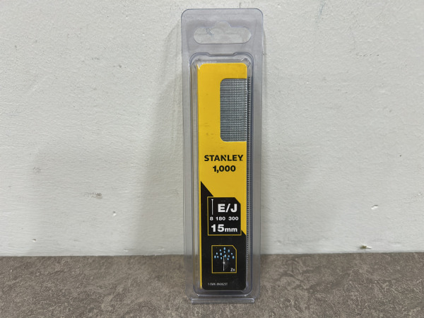 9x Stanley brads 15mm type J 1000-pack
