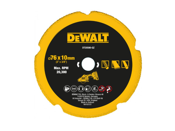4x DeWalt diamantzaagblad ø76mm DT20590-QZ