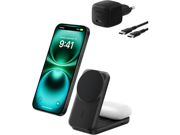 Belkin Draadloze Oplader - 2-in-1 Qi2 Laadstation 25W