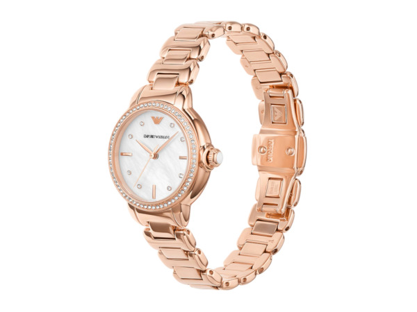 Emporio Armani | Elegant Dameshorloge Parelmoer met Diamant