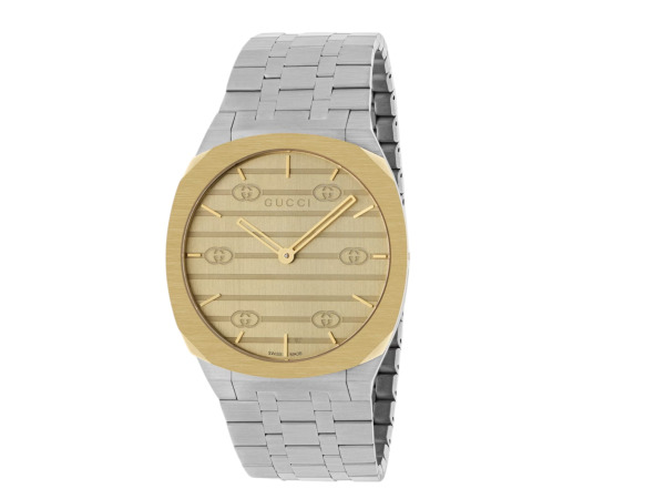 Gucci | 25H Swiss Made Horloge met Gold Plated Wijzerplaat