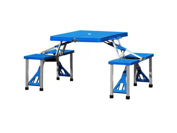 Opvouwbare campingtafel met 4 zitplaatsen - blauw