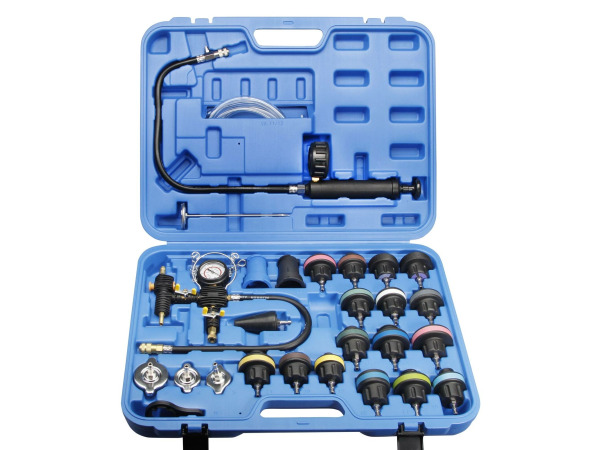 Koelsysteemtester / Druktester - 28-delige set - Incl. Koffe