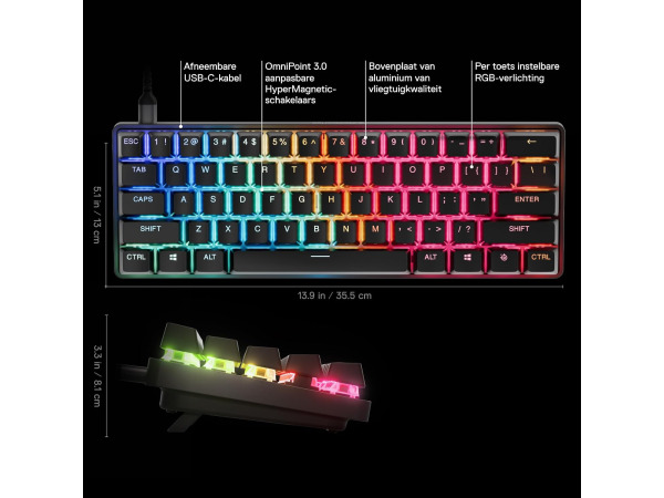 SteelSeries Apex Pro Mini Gen 3 Gaming toetsenbord (AZERTY) – foto 3 – kavel bij XL Auctions