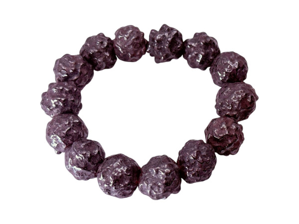 Exclusieve Ruwe Meteoriet Kralenarmband met Unieke Textuur
