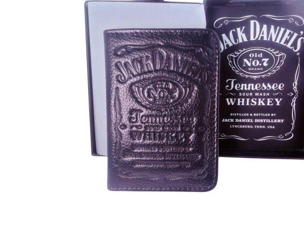 Jack Daniel's | Exclusieve Leren Portemonnee met Old No. 7 Reliëf & Geschenkverpakking