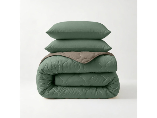 Sleeptime Wasbaar dekbed 240 x 200 cm Groen, Kaki