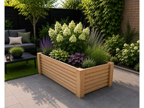 2x Douglas triple profiel bloembak - 50x50x40cm