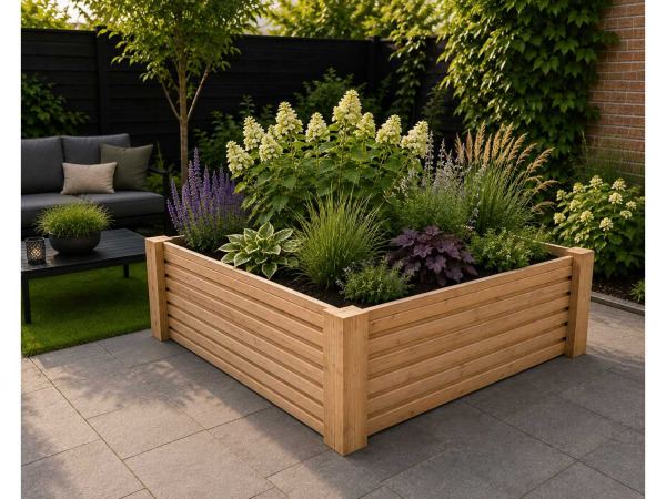 2x Douglas triple profiel bloembak - 100x100x40 cm
