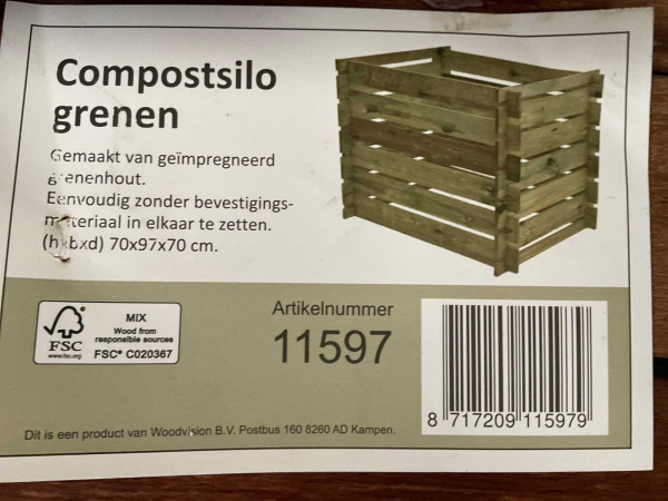 2x Grenen compostsilo geïmpregneerd 97x70x70 cm – foto 2 – kavel bij XL Auctions