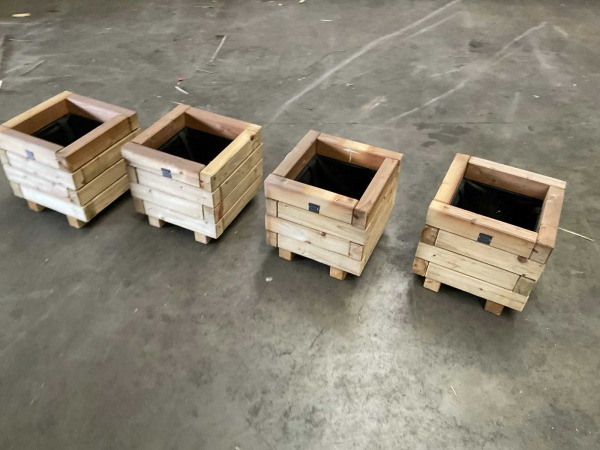 3x Garlux vuren bloembak geïmpregneerd 30x30x28cm – foto 2 – kavel bij XL Auctions