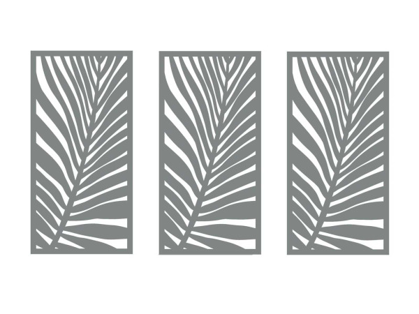 3x Composiet terrasscherm "Frond" 180x90cm – foto 3 – kavel bij XL Auctions