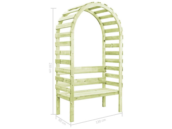 Grenen tuinbank met rozenboog 130x60x230cm – foto 5 – kavel bij XL Auctions