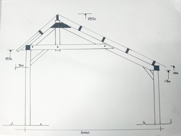 Traditionele Douglas kapschuur 1540x460x325 cm – foto 3 – kavel bij XL Auctions