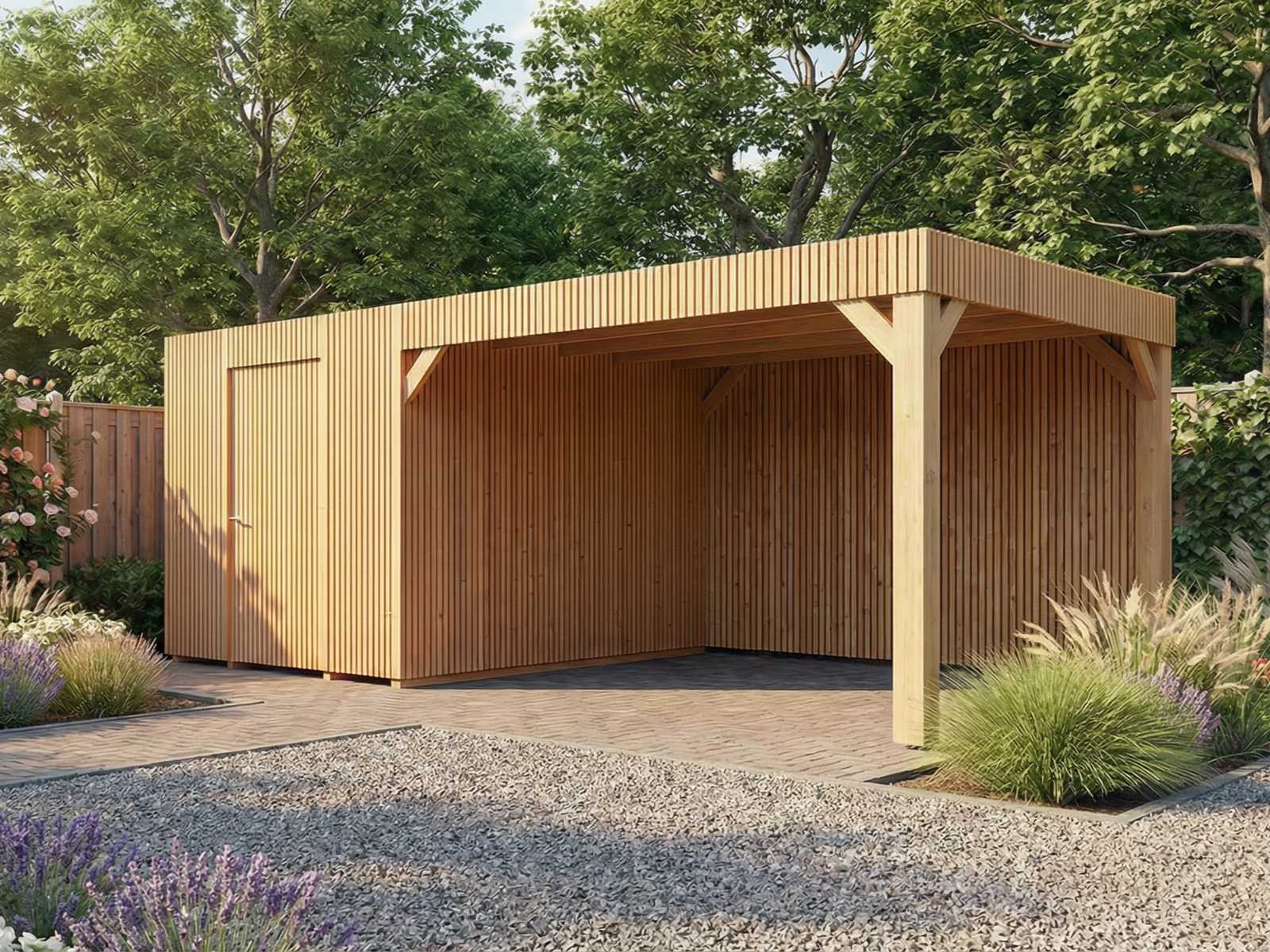 Tuinhuis triple-profiel met overkapping 350x600x240 cm – foto 2 – kavel bij XL Auctions