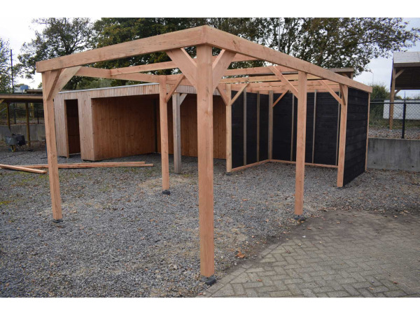 Douglas carport frame met berging 720x410x235 cm – kavel bij XL Auctions