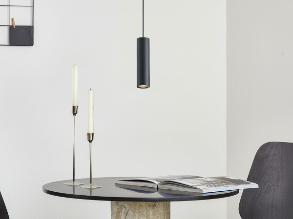 8x GU10 Decoratief Hanglamp cilinder 24cm zand zwart