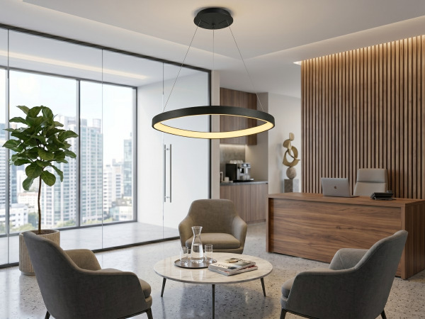 Hanglamp Zwart 62cm 50W LED CCT 3 Kleur & 3 Stappen Dimmen