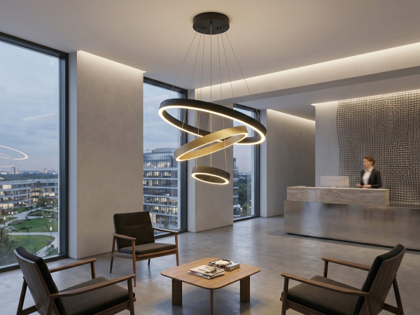Hanglamp Zwart en Goud Trio Ring 60W LED CCT 3 Kleur